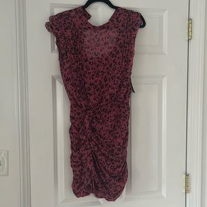 All Saints Hot Pink Leopard Dress